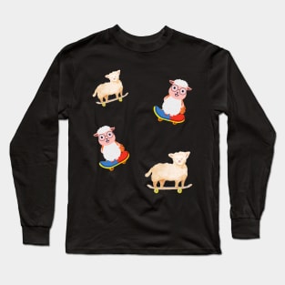 Skating Sheep Long Sleeve T-Shirt